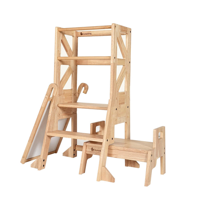 Wooden Learning Towers My Duckling Deluxe Solid Wood Adjustable Learning Tower - Flag with Rectangle Handle