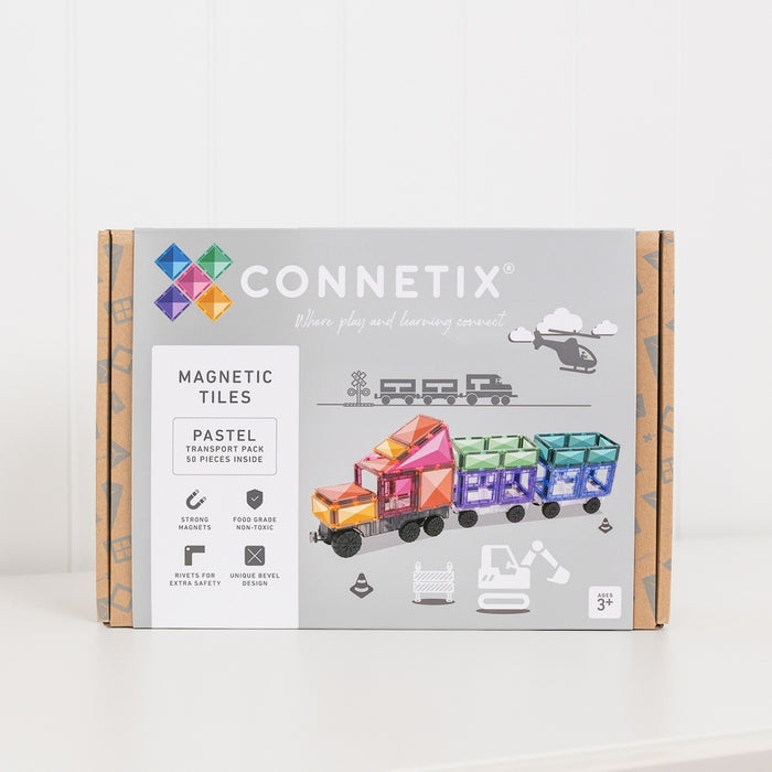 Connetix Tiles 50 Piece Pastel Transport Pack