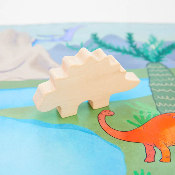 Silk Toys Sarah's Silks Wooden Animal Stegosaurus (Maple)