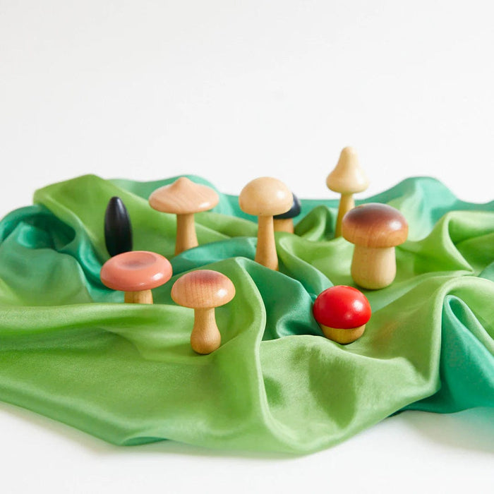 Silk Toys Sarah's Silks Wooden Mushrooms Set