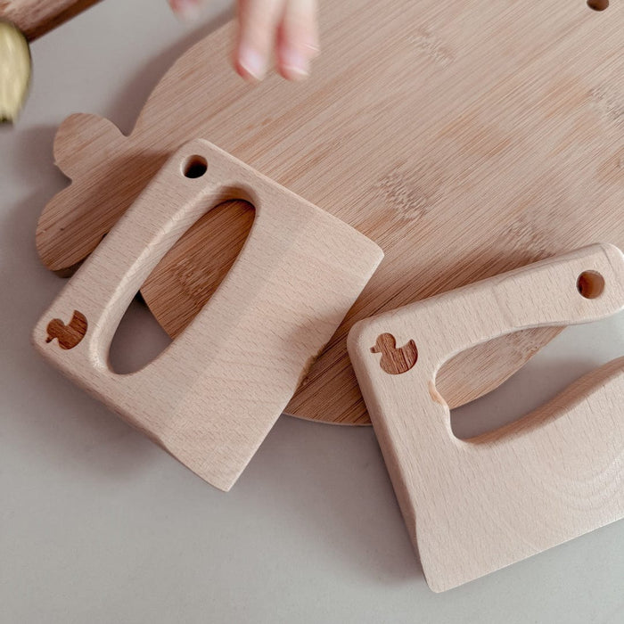 Kids Cutting Knife Set My Duckling Wooden Kids Cutting Knife Set