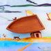 Wooden Toys Sarah's Silks Wooden Boat Mahogany