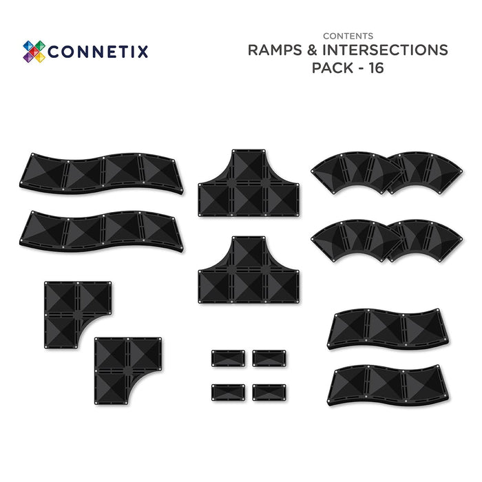 Magnetic Tiles Connetix Tiles Roads Ramps and Intersections Pack 16 Piece