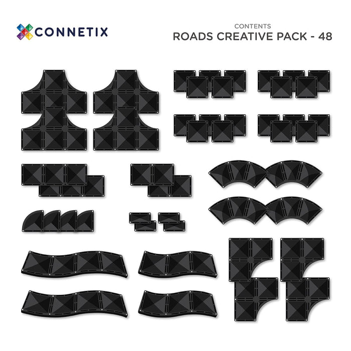 Magnetic Tiles Connetix Tiles Roads Creative Pack 48 Piece