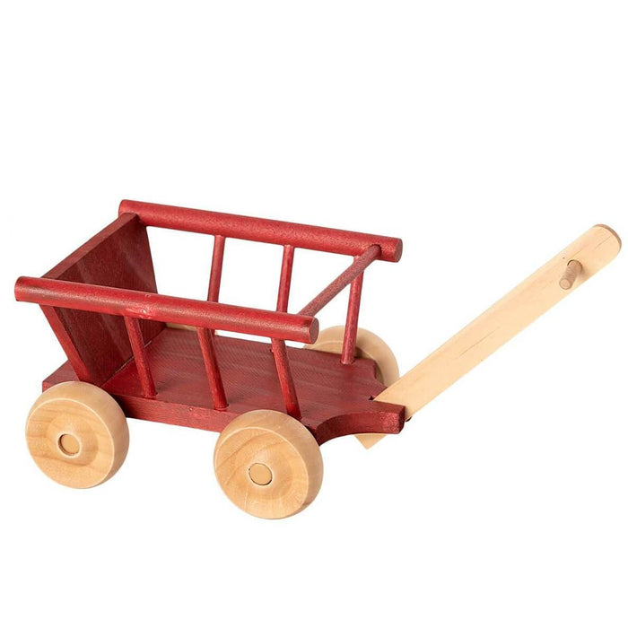 Dolls Toys Maileg Wagon Micro Dusty Red 5707304107262