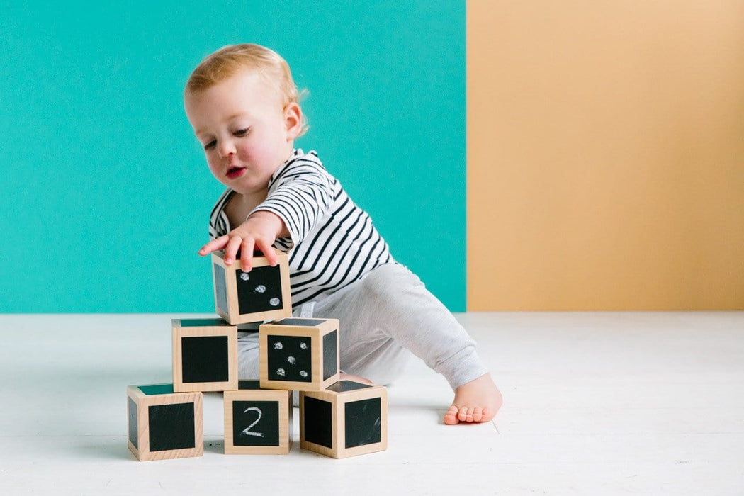 Wooden Building Blocks The Freckled Frog Fun with Chalk! Wooden Cubes