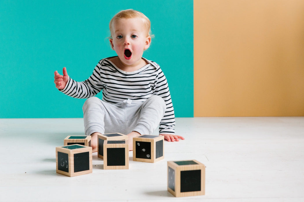 Wooden Building Blocks The Freckled Frog Fun with Chalk! Wooden Cubes