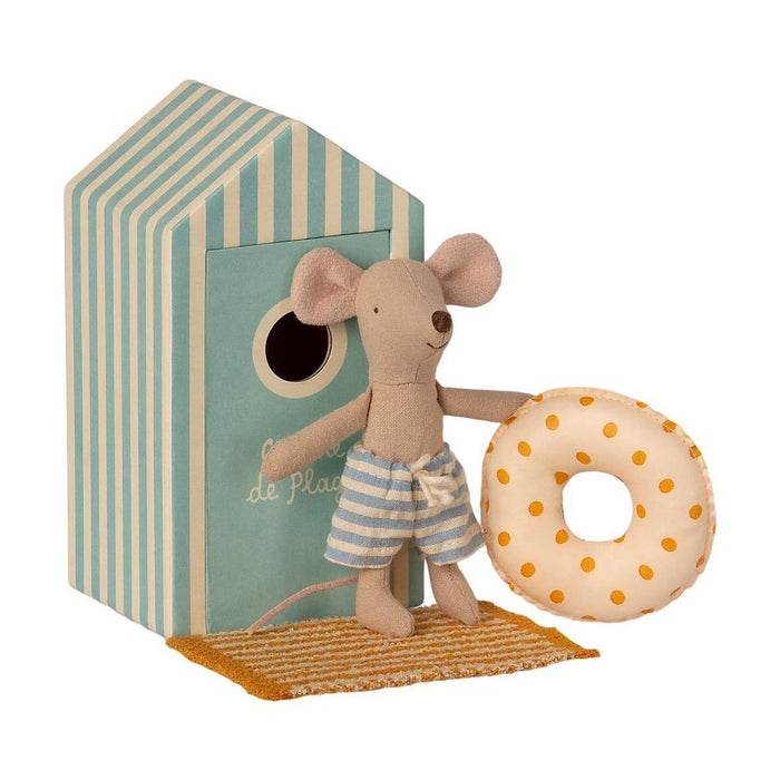 Dolls Toys Maileg Beach Mouse Little Brother in Cabin 5707304110118