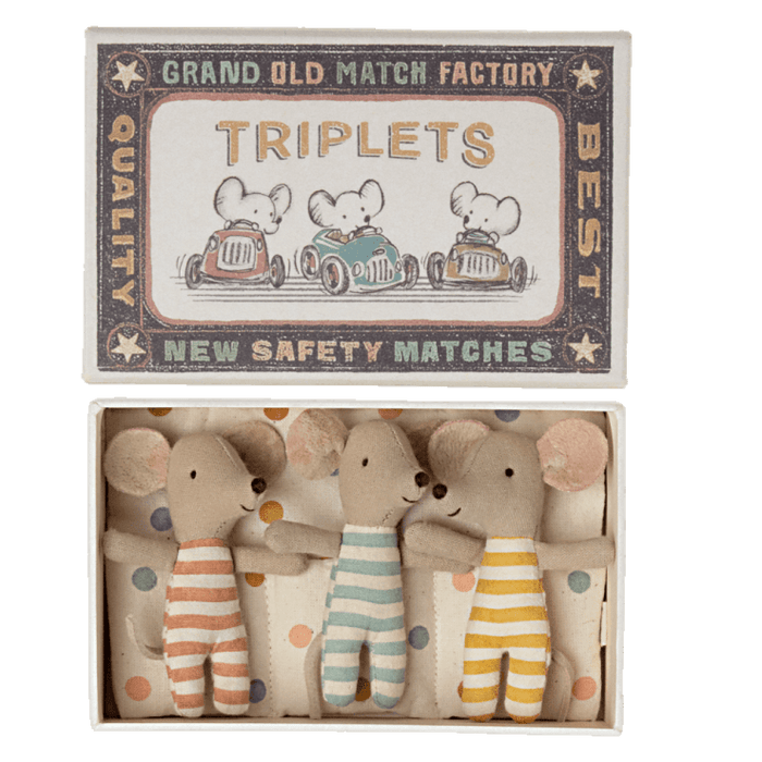 Dolls Toys Maileg Triplets Baby Mice in Matchbox - 2022 New Item