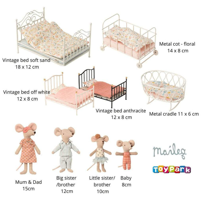 Toys Maileg Micro Metal Baby Cot 5707304102922